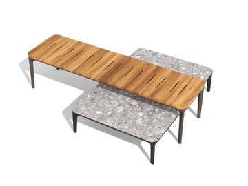 SLIM - Rectangular iroko garden side table by Sovet italia - view 2